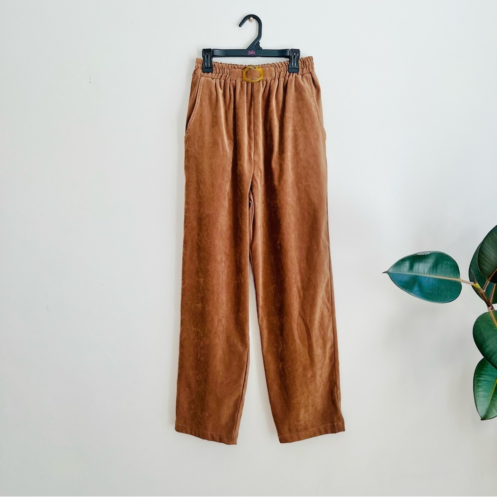 Vintage Saint Germain high waist velour pull on pants